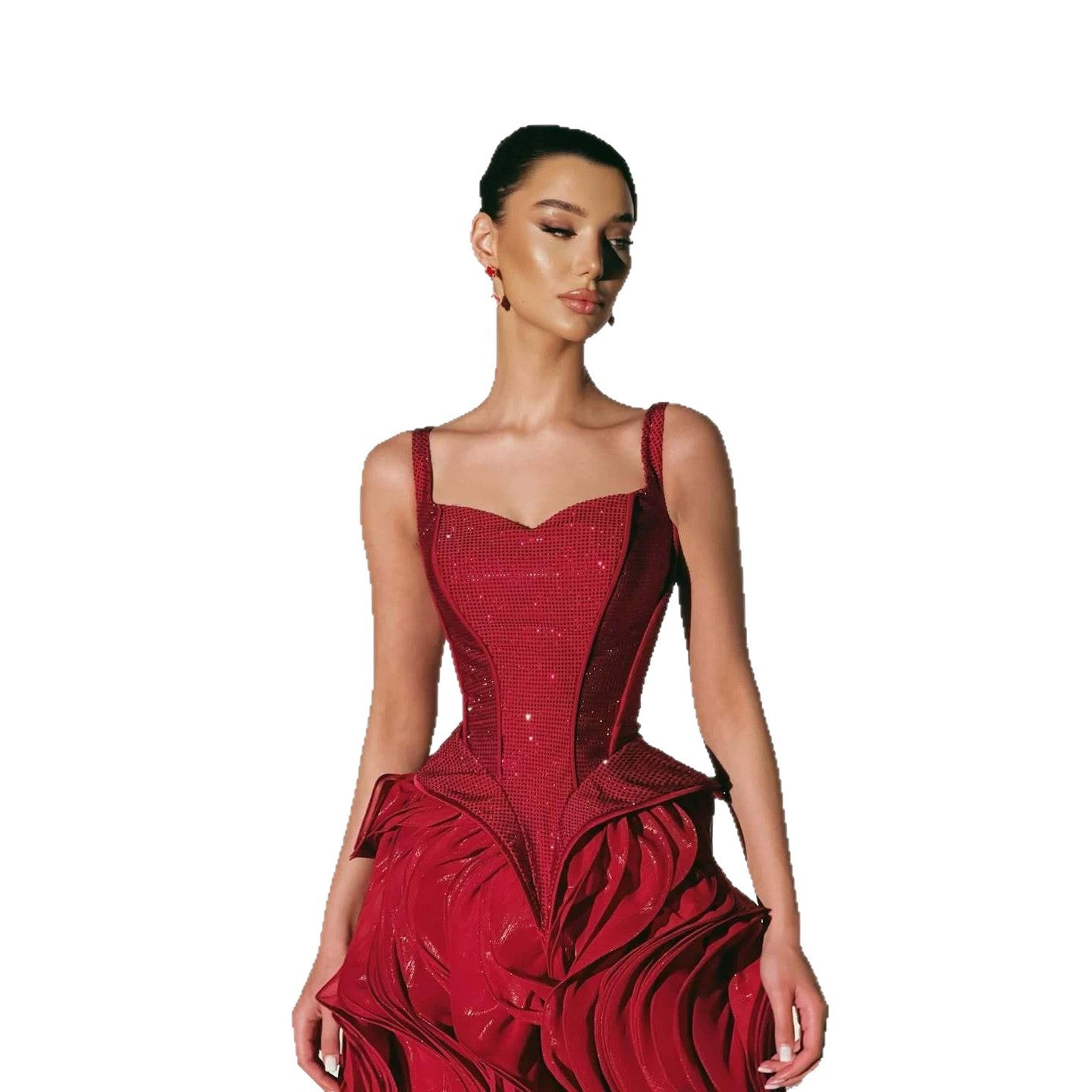 Luxury Wine Red Beaded Mermaid Evening Dress LA73750 SERENE HILL