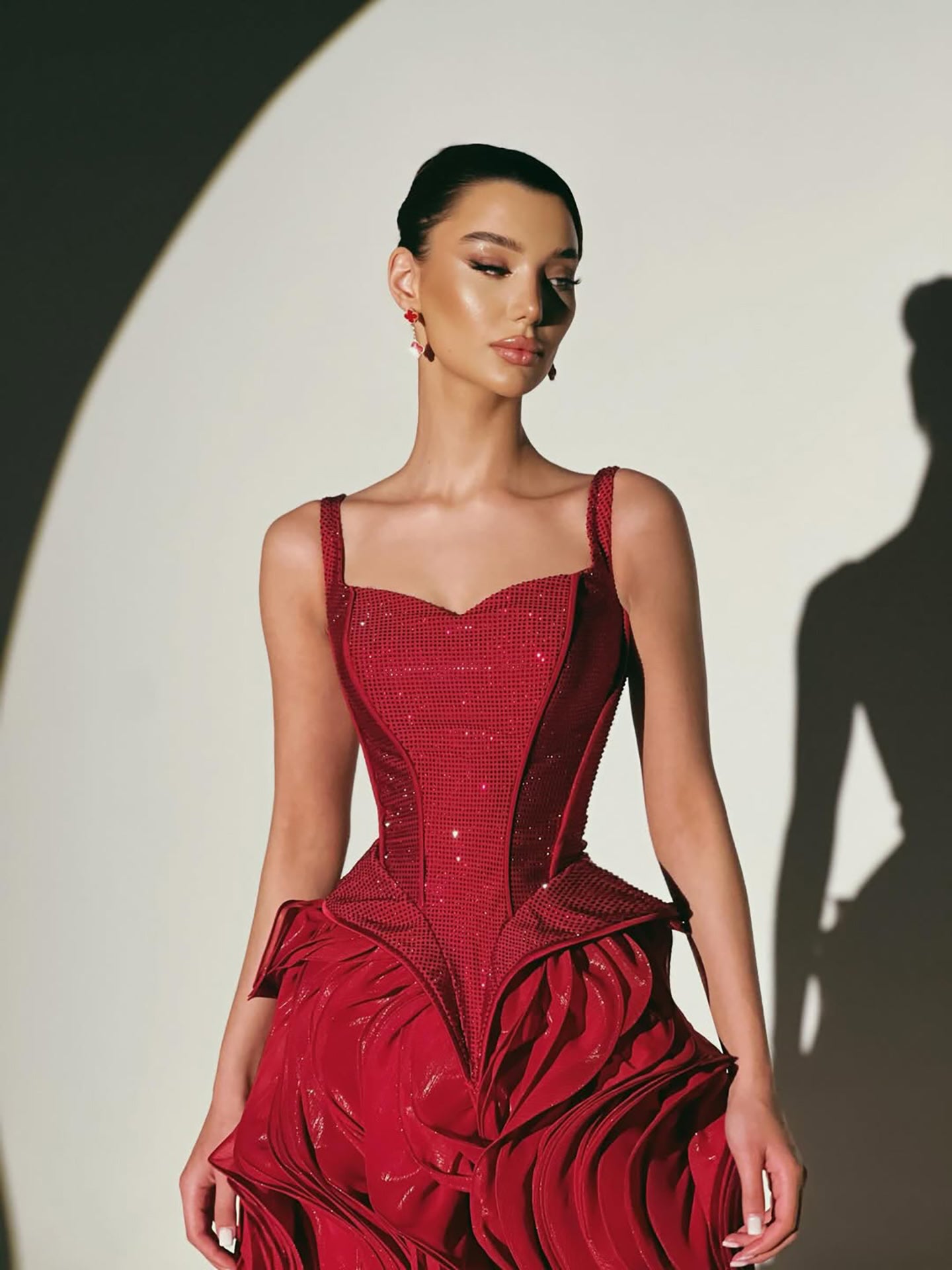 Luxury Wine Red Beaded Mermaid Evening Dress LA73750 SERENE HILL