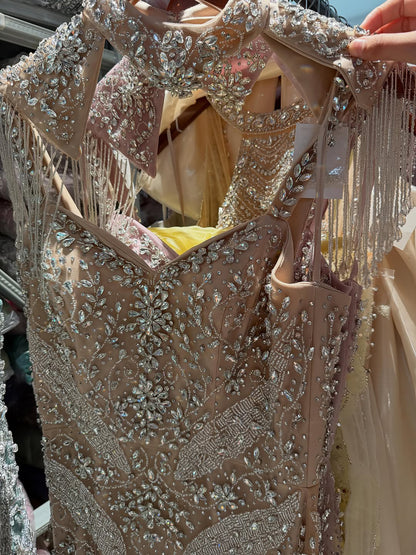 Luxury Nude Crystal Beaded Tassel Mermaid Evening Dress LA73751 SERENE HILL