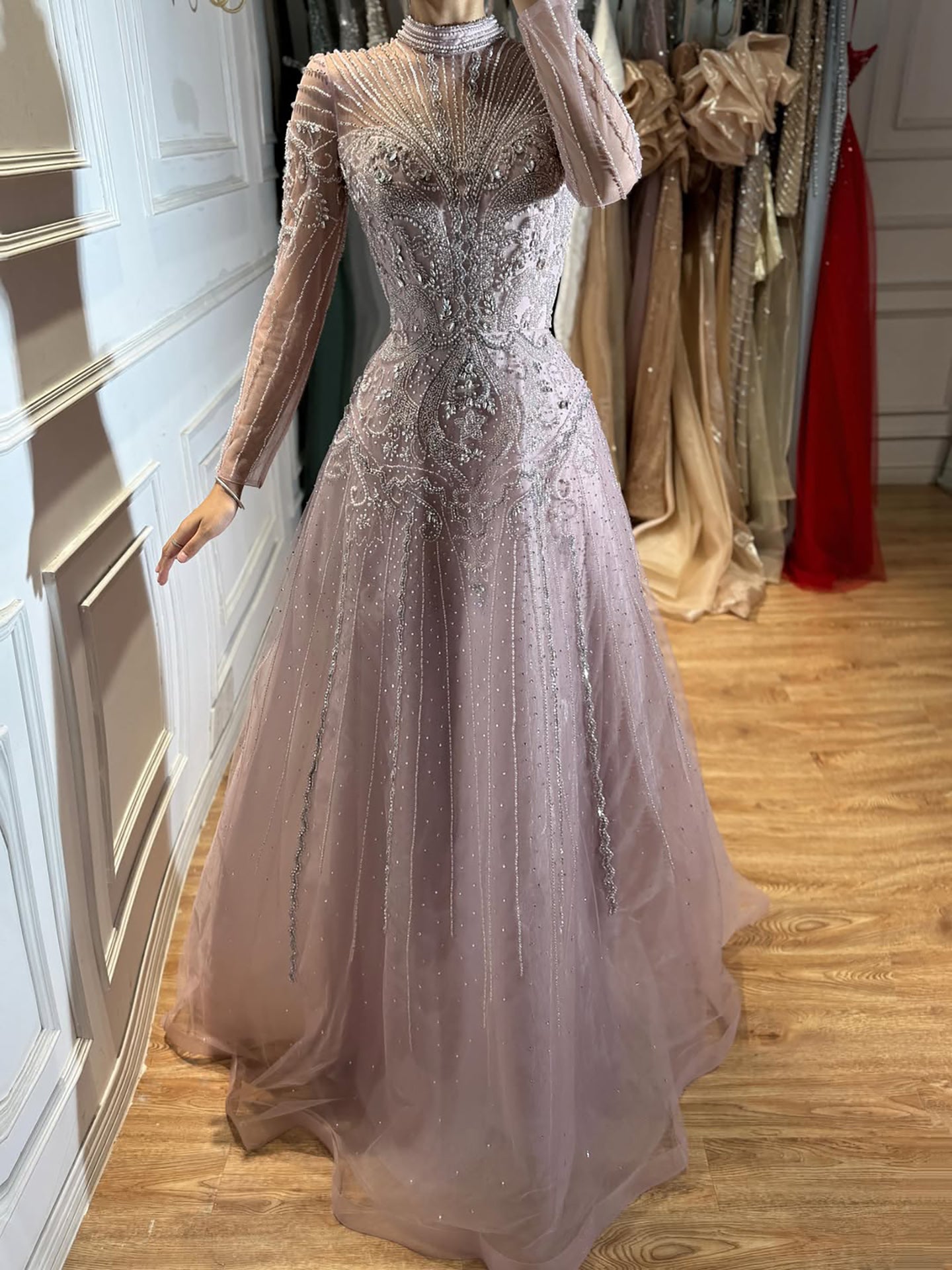 Luxury Turquoise Crystal Beaded Evening Dress LA73752 SERENE HILL