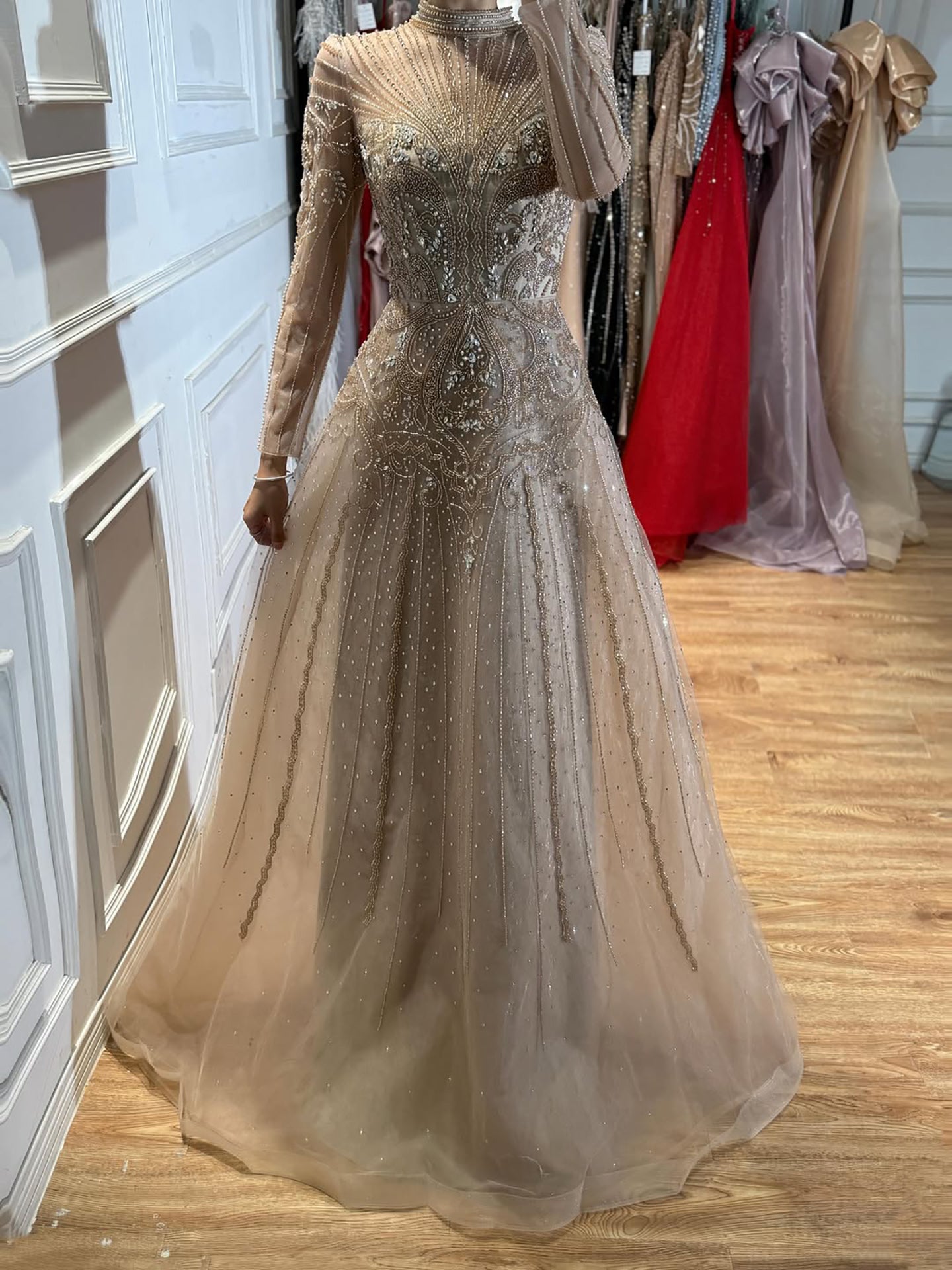 Luxury Turquoise Crystal Beaded Evening Dress LA73752 SERENE HILL