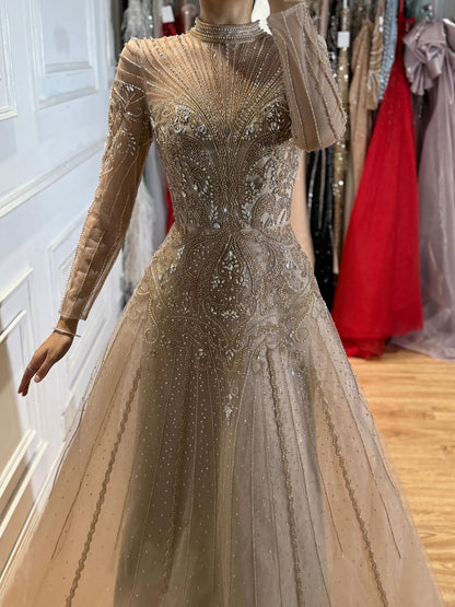 Luxury Turquoise Crystal Beaded Evening Dress LA73752 SERENE HILL