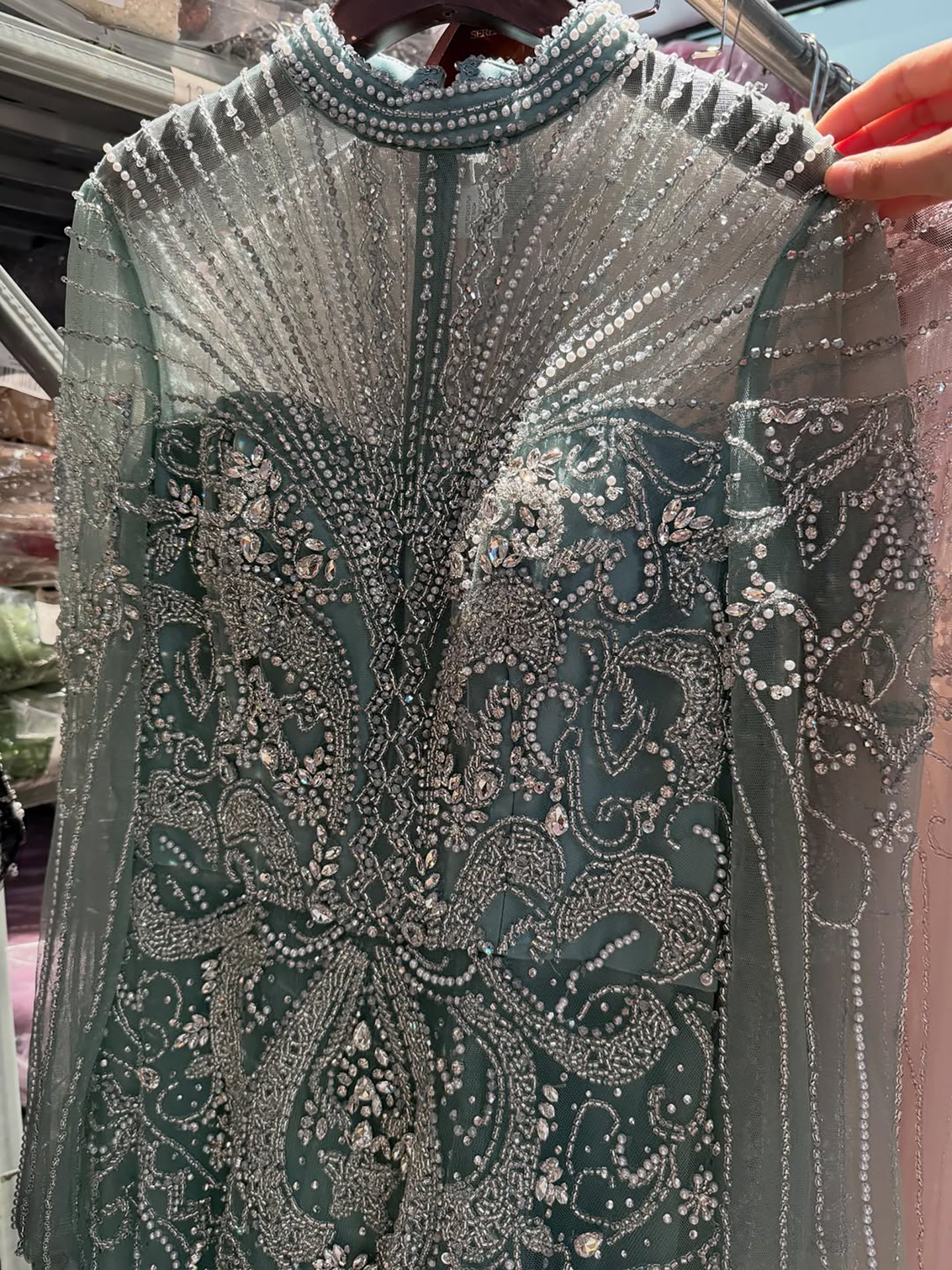 Luxury Turquoise Crystal Beaded Evening Dress LA73752 SERENE HILL