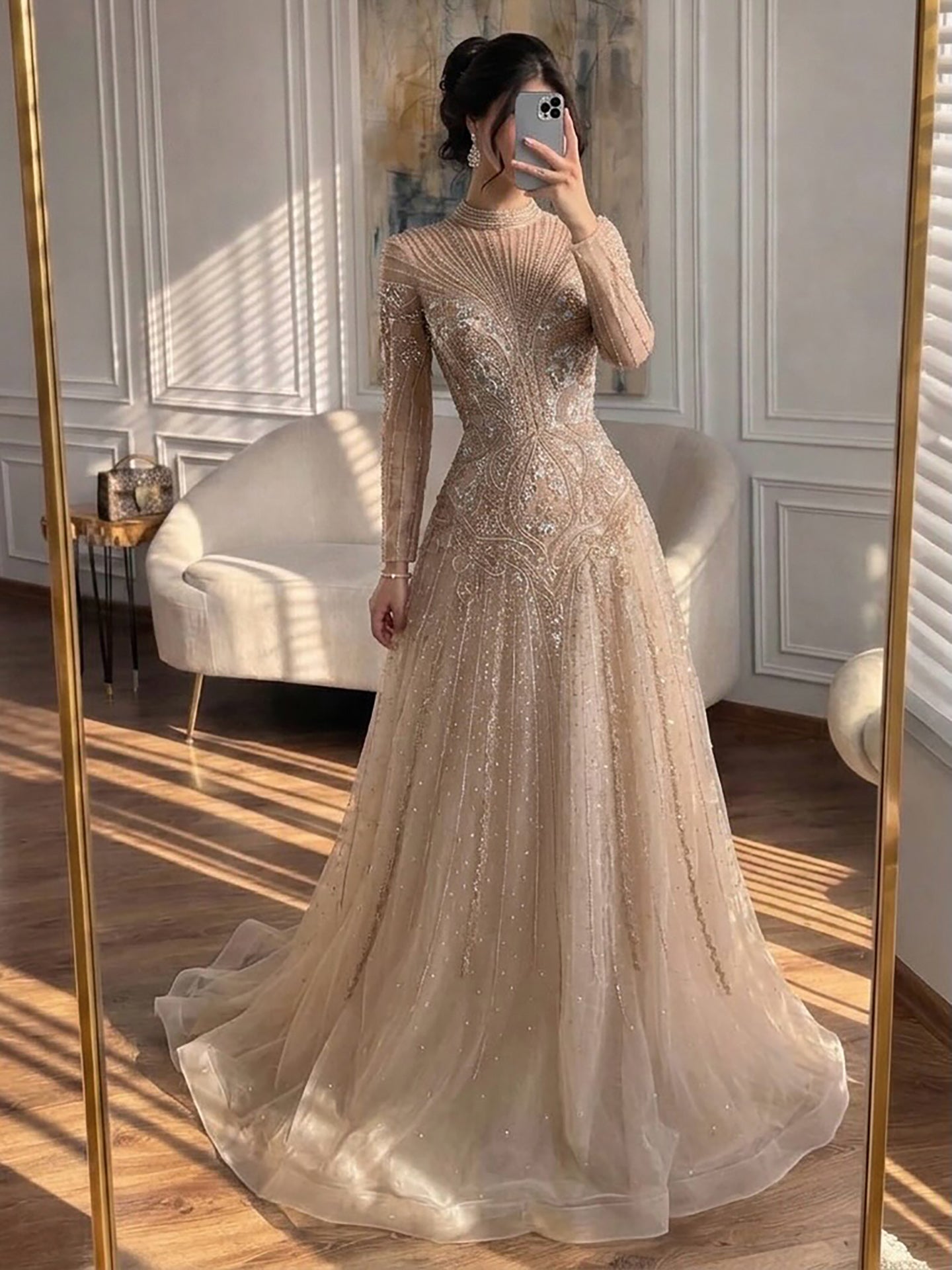 Luxury Turquoise Crystal Beaded Evening Dress LA73752 SERENE HILL