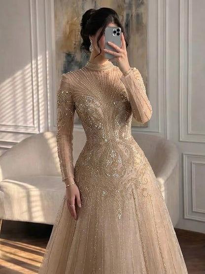 Luxury Turquoise Crystal Beaded Evening Dress LA73752 SERENE HILL