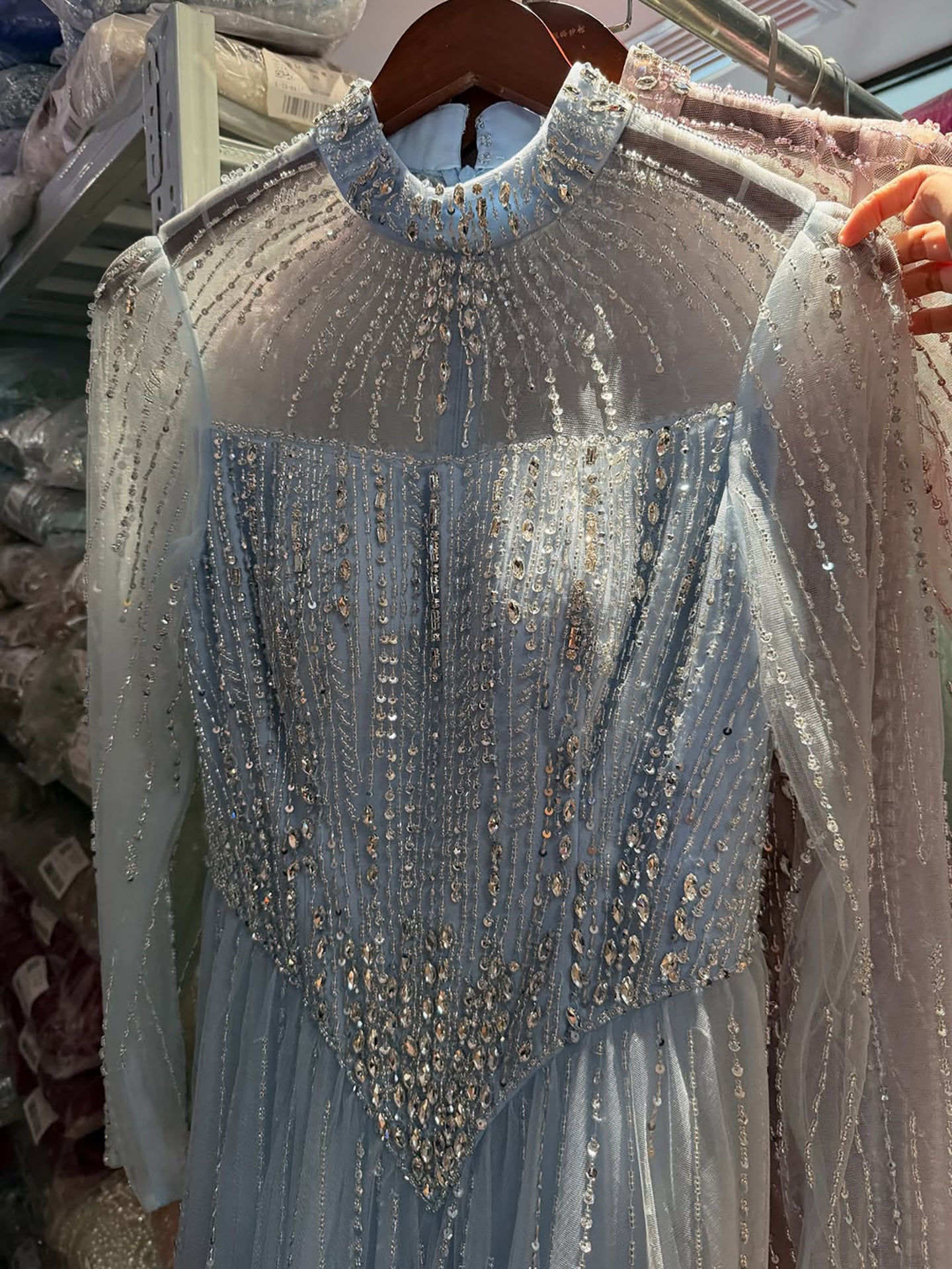 Luxury Nude Crystal Beaded A Line Evening Dress LA73753 SERENE HILL
