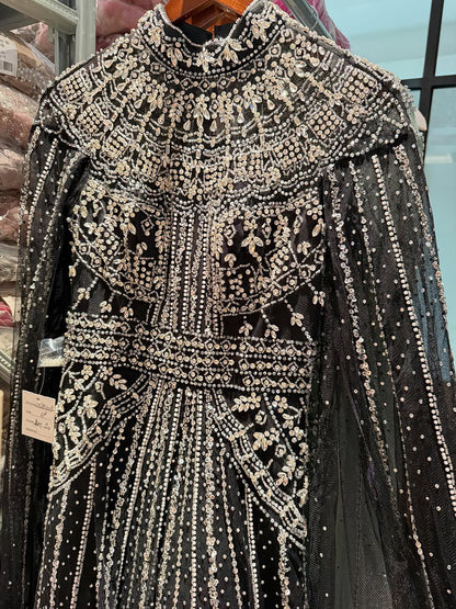 Luxury Caramel Crystal Beaded Cape Sleeves A-Line Dress LA73756 SERENE HILL