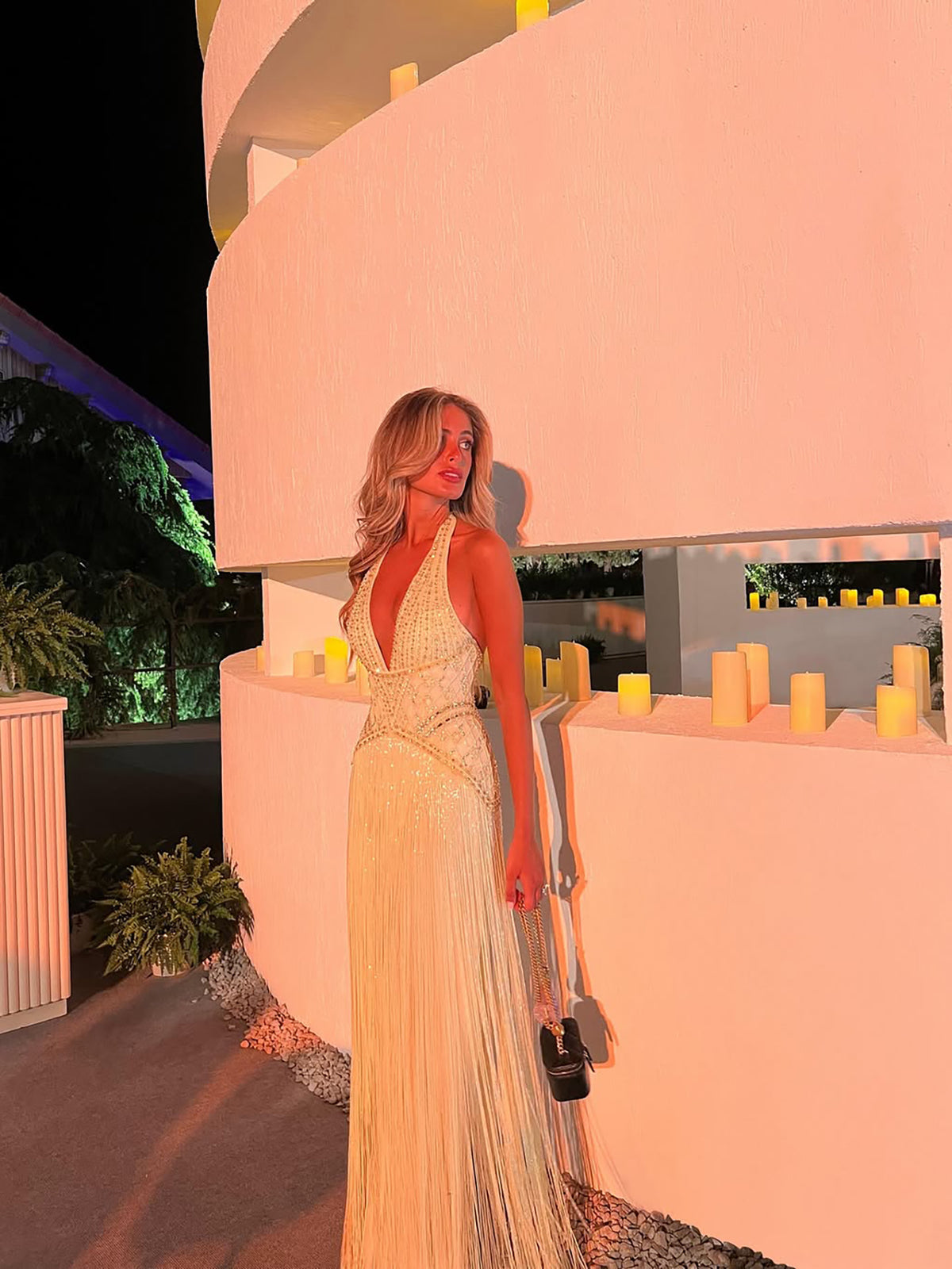 Luxury Butter Yellow Halter Fringe Evening Dress LA73765 SERENE HILL