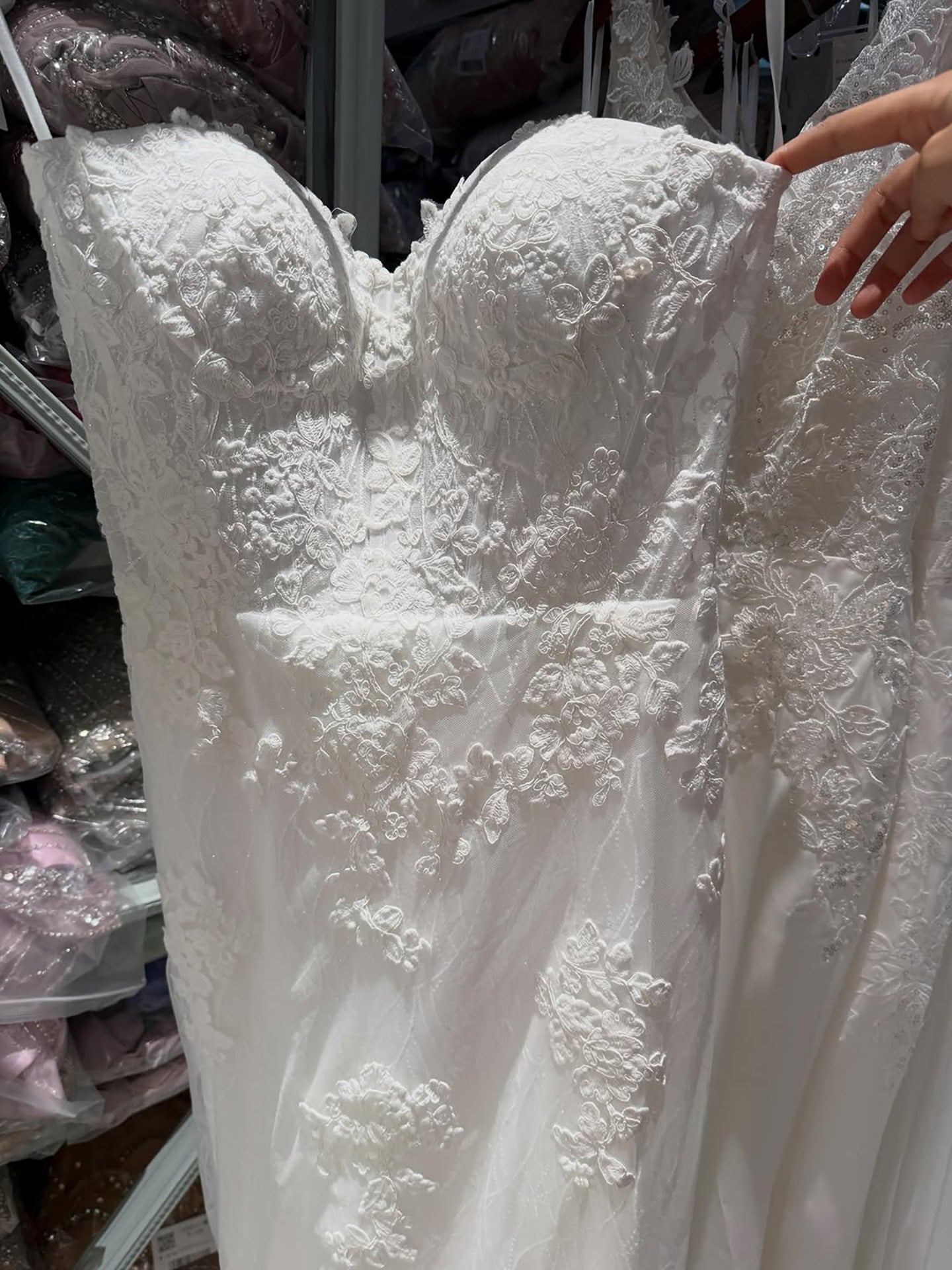 Luxury White Strapless See Through Lace Corset Mermaid Dress LA73771 SERENE HILL