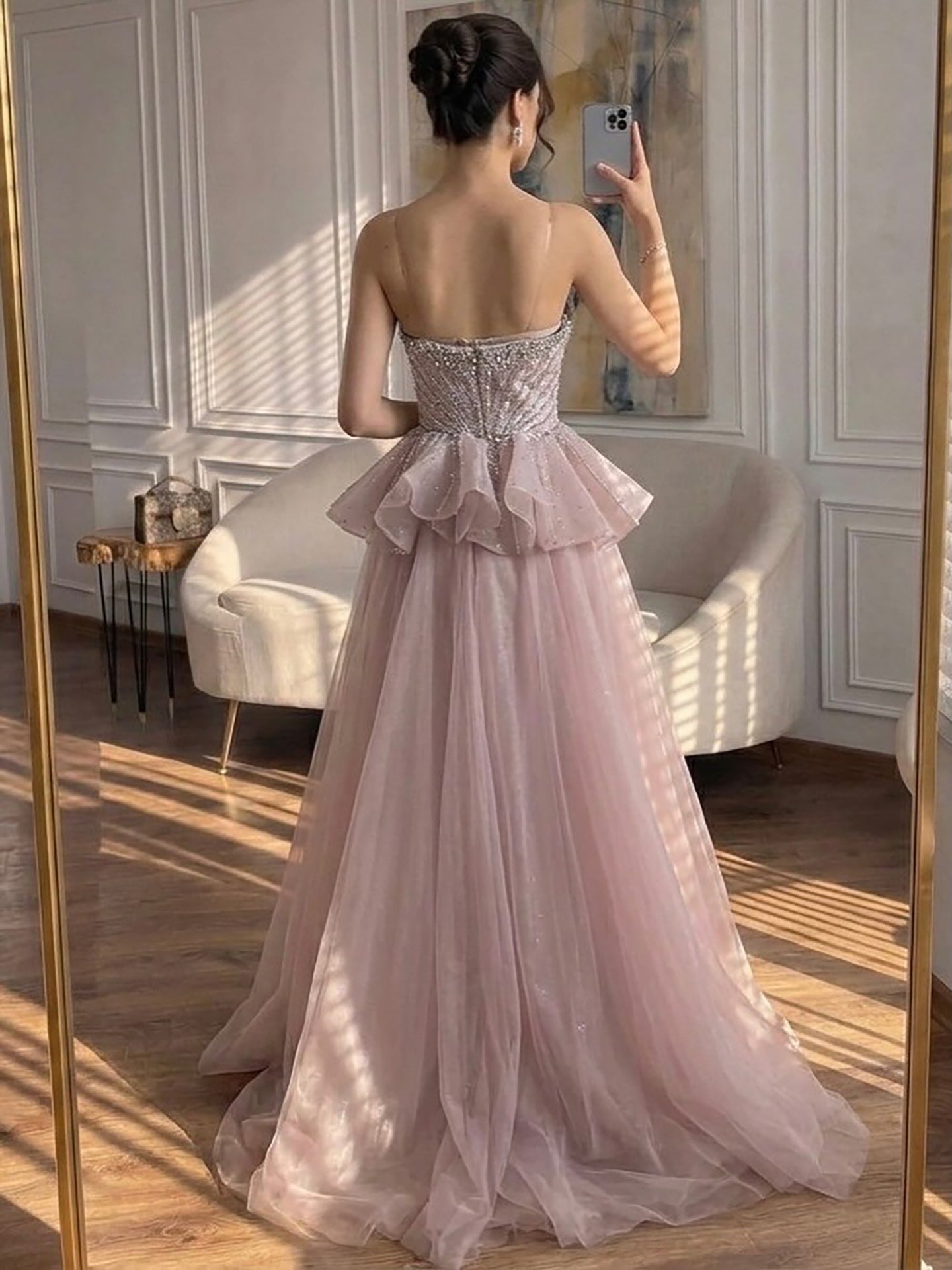 Luxury Nude Sweetheart Beaded Mermaid Dress with Overskirt LA73786 SERENE HILL