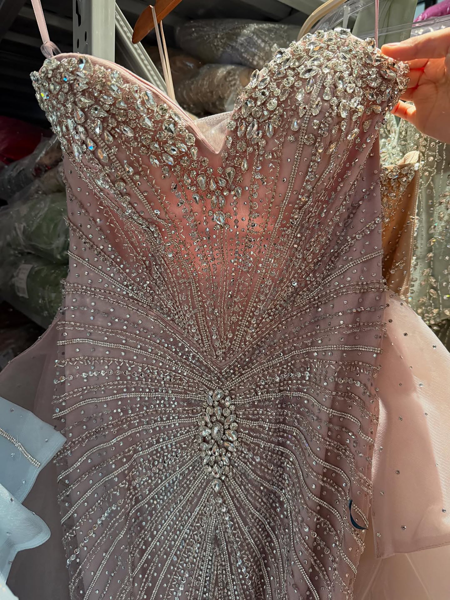 Luxury Nude Sweetheart Beaded Mermaid Dress with Overskirt LA73786 SERENE HILL