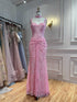 Luxury Pink Beaded Lace Mermaid Evening Dress With Choker LA73789 SERENE HILL