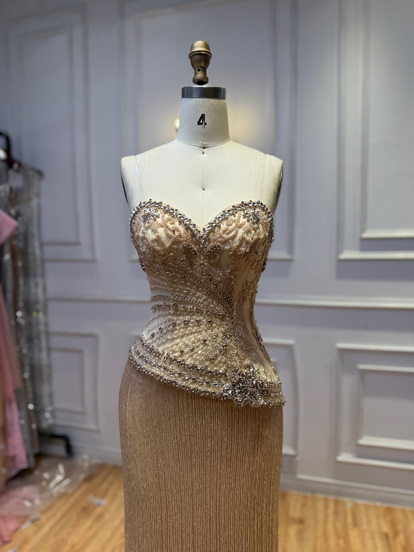 Luxury Tiffany  Sweetheart Beaded Fringe Evening Dress LA73800