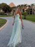 Luxury Sage Green Sweetheart Beaded Fringe Evening Dress LA73800 SERENE HILL