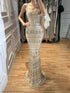 Luxury Champagne Beaded Spaghetti Straps Straight Dress LA73803 SERENE HILL
