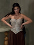 Luxury Brown Strapless Crystal Beaded Corset Evening Dress LA73809 SERENE HILL