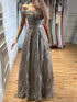 Luxury Caramel Off the Shoulder Beaded A Line Evening Dress LA73811 SERENE HILL