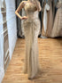 Luxury Gold Crystal Beaded Strapless Mermaid Evening Dress LA73818 SERENE HILL