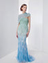 Luxury Blue One Shoulder Ombre Beaded Backless Mermaid Dress LA73845 SERENE HILL