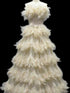 Luxury Beige Strapless Tiered Feather Sequin A Line Dress LA73854 SERENE HILL