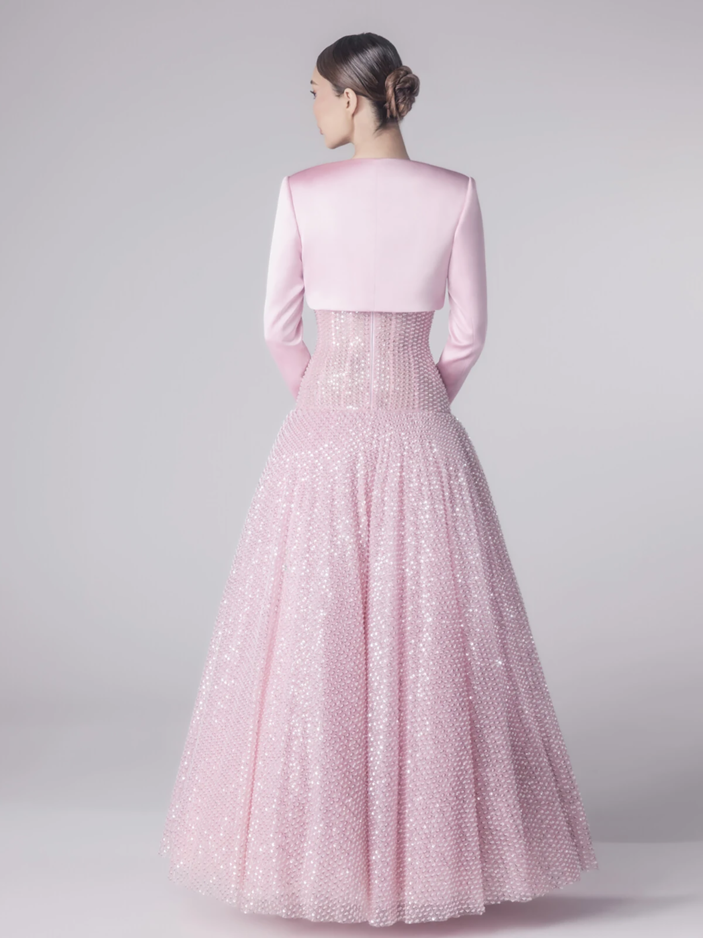 Luxury Pink Beaded Strapless A Line Evening Dress with Jacket LA73876 SERENE HILL