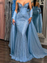 Luxury Blue Sweetheart Beaded Mermaid Evening Dress LA73886 SERENE HILL