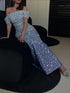 Luxury Ombre Blue Off Shoulder Sequined Beaded Mermaid Dress LA73897 SERENE HILL