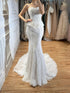 Luxury White Pearls Lace Beaded Mermaid Evening Dress LA73899 SERENE HILL