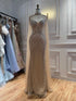 Luxury Nude High Neck Crystal Beaded Mermaid Cape Sleeves LA73911 SERENE HILL