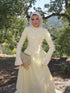 Luxury Yellow Muslim 3D Floral Beaded A Line Evening Dress LA73911 SERENE HILL