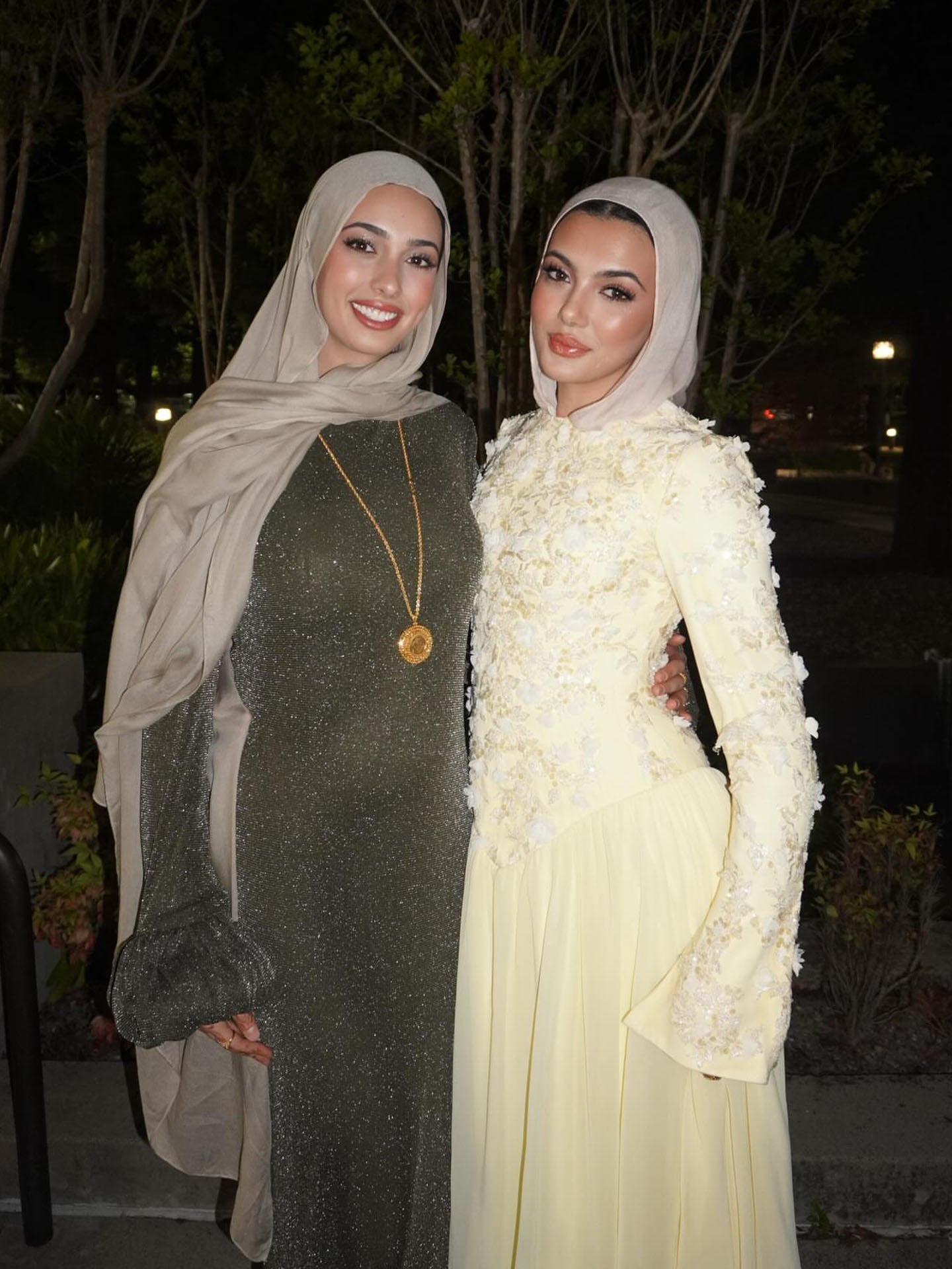 Luxury Yellow Muslim 3D Floral Beaded A Line Evening Dress LA73911 SERENE HILL