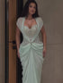 Luxury Sage Green Crystal Beaded Chiffon Mermaid Dress LA73923 SERENE HILL
