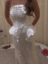 Luxury Beige Scale Sequin Peplum Mermaid Evening Dress LA73926 SERENE HILL