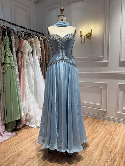 Luxury Yellow Crystal Beaded Strapless A-Line Evening Dress LA73930 SERENE HILL