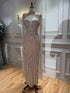 Nude Crystal Beaded Tassel Cape Sleeve Mermaid Evening Dress LA73993 SERENE HILL