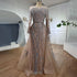 Muslim Mermaid Nude With Overskirt Beaded Dubai Evening Dresses Gowns For Wedding Party LA71943 - SERENE HILL