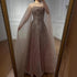 Luxury Arabic Blue A-Line Evening Dress with Cape Sleeves Plus Size LA72659 - SERENE HILL