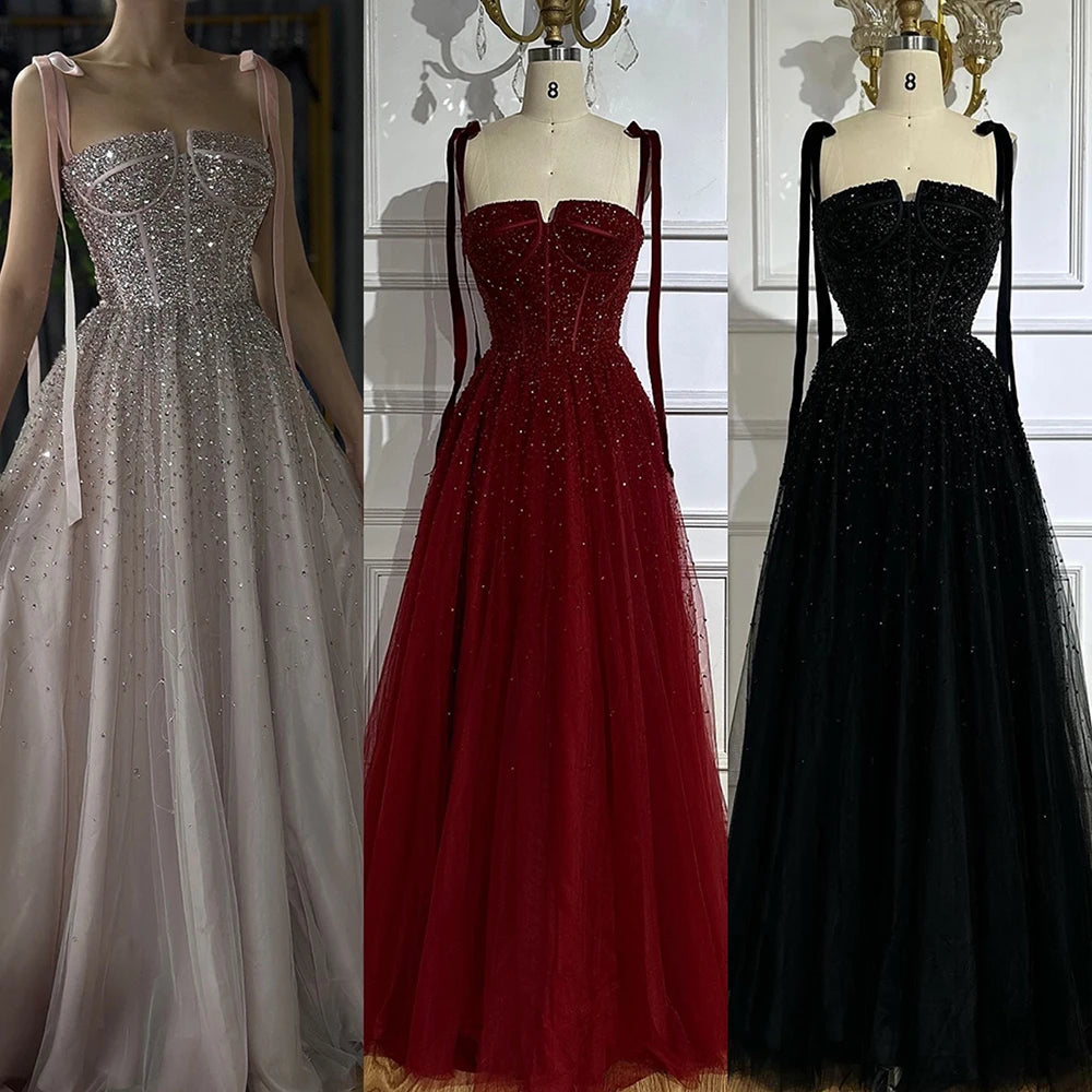 Luxury Wine Red Pink Dubai Evening Dresses LA70600A - SERENE HILL