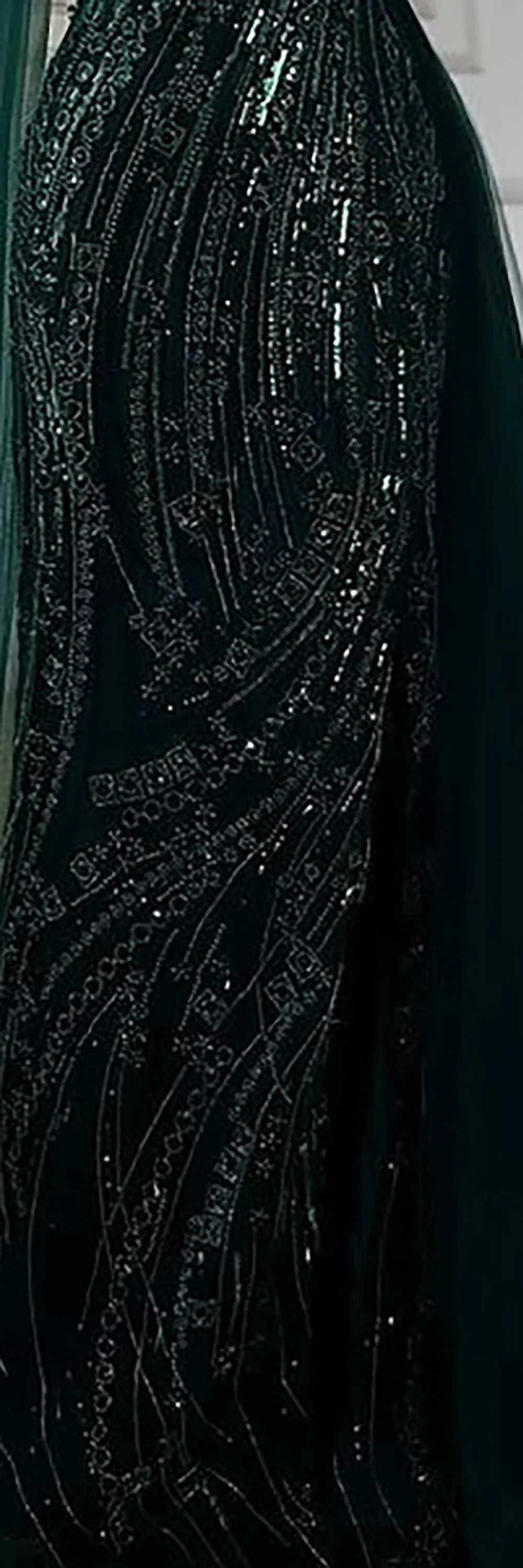 Orange Beaded Evening Dress with Slit Spaghetti Straps LA72542 - SERENE HILL