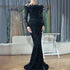 Luxury Dubai Green Long Sleeves Feathers Beaded Evening Dress LA72553 - SERENE HILL