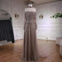 Luxury Caramel Off Shoulder Beaded Mermaid Evening Dress Long Sleeves LA73053 - SERENE HILL