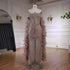 Luxury Caramel Beaded Evening Dress with Feather Sleeves LA73055 - SERENE HILL
