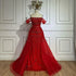 Luxury Pink Mermaid Beaded Evening Gown with Detachable Satin Overskirt LA72781 - SERENE HILL