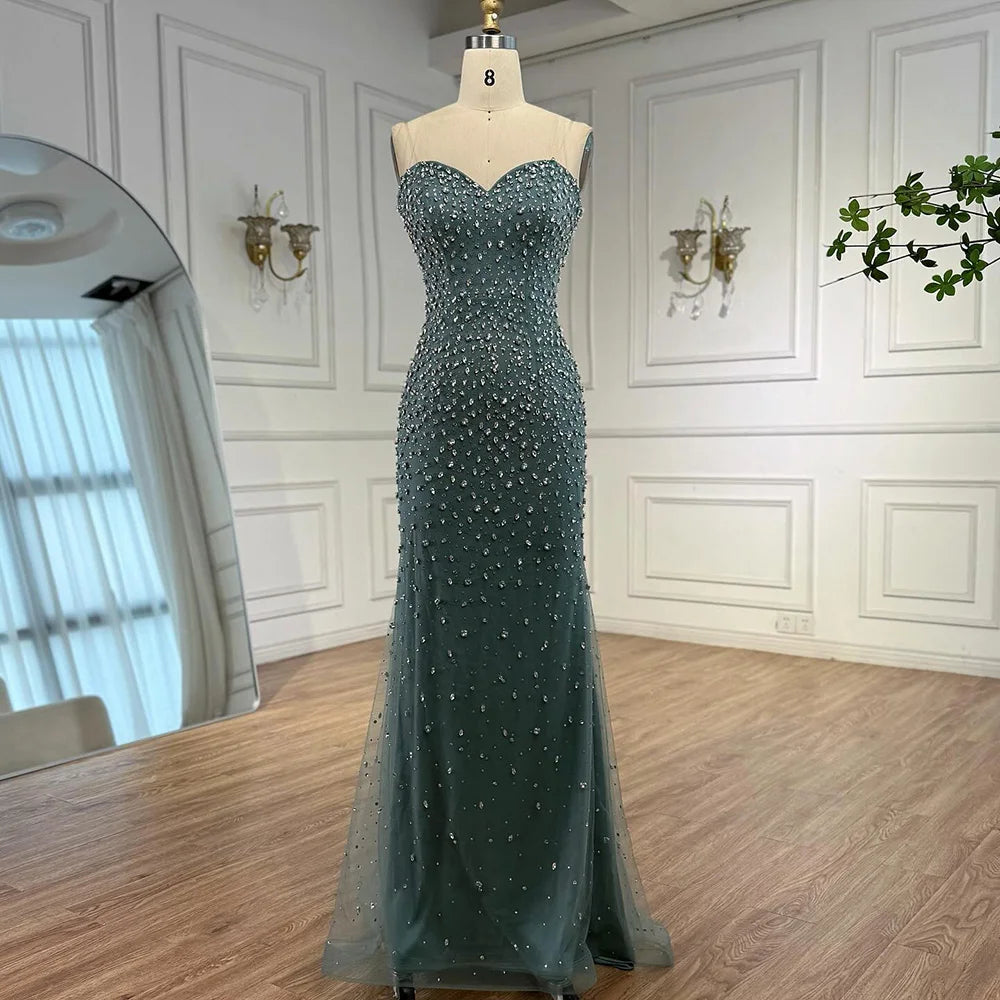 Luxury Turquoise Two Pieces Beaded Mermaid Evening Dress with Detachable Top LA73095 SERENE HILL Luxury Turquoise Two Pieces Beaded Mermaid Evening Dress with Detachable Top LA73095 SERENE HILL