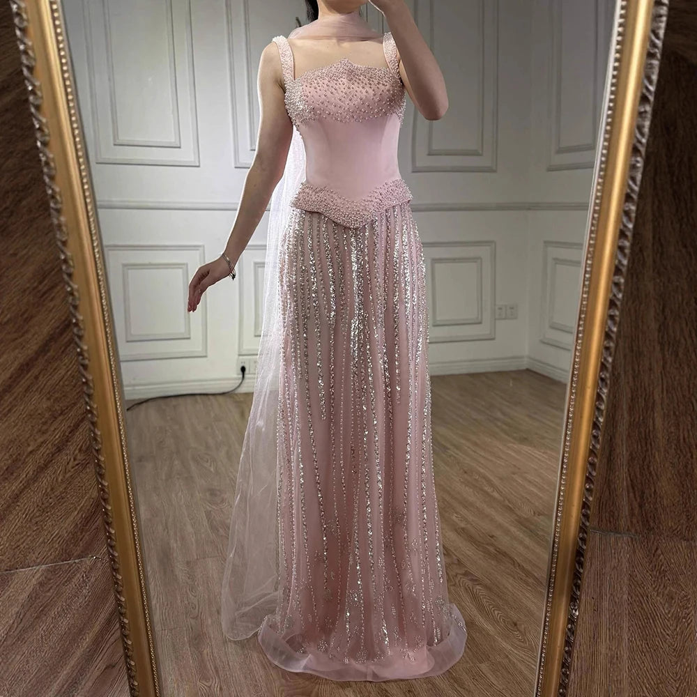 Glamorous Mermaid Evening Dress with Pearls LA73070 - SERENE HILL