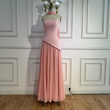 Luxury Lilac Elegant Evening Dress Flowing Skirt LA73165 - SERENE HILL