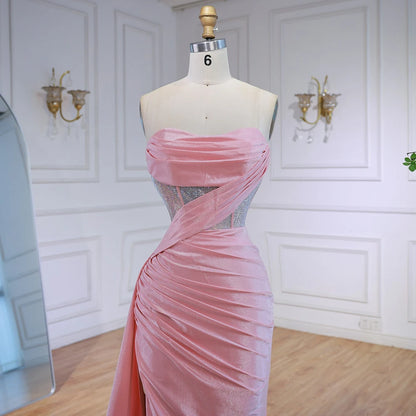 Elegant Pink Glitter Prom Dress with Slit LA72997 - SERENE HILL