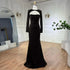 Luxury Dubai Blue Satin Mermaid Evening Dress Lace-Up Back LA72416 - SERENE HILL
