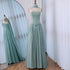 Elegant Turquoise Chiffon A-Line Evening Dress LA73012 - SERENE HILL