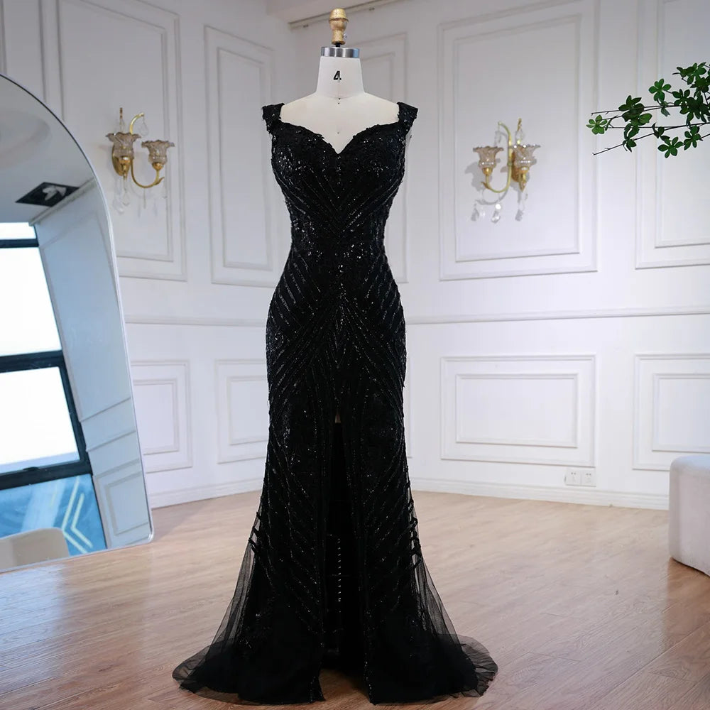 Luxury Silver Gray Off Shoulder Mermaid Evening Dress LA73018 - SERENE HILL